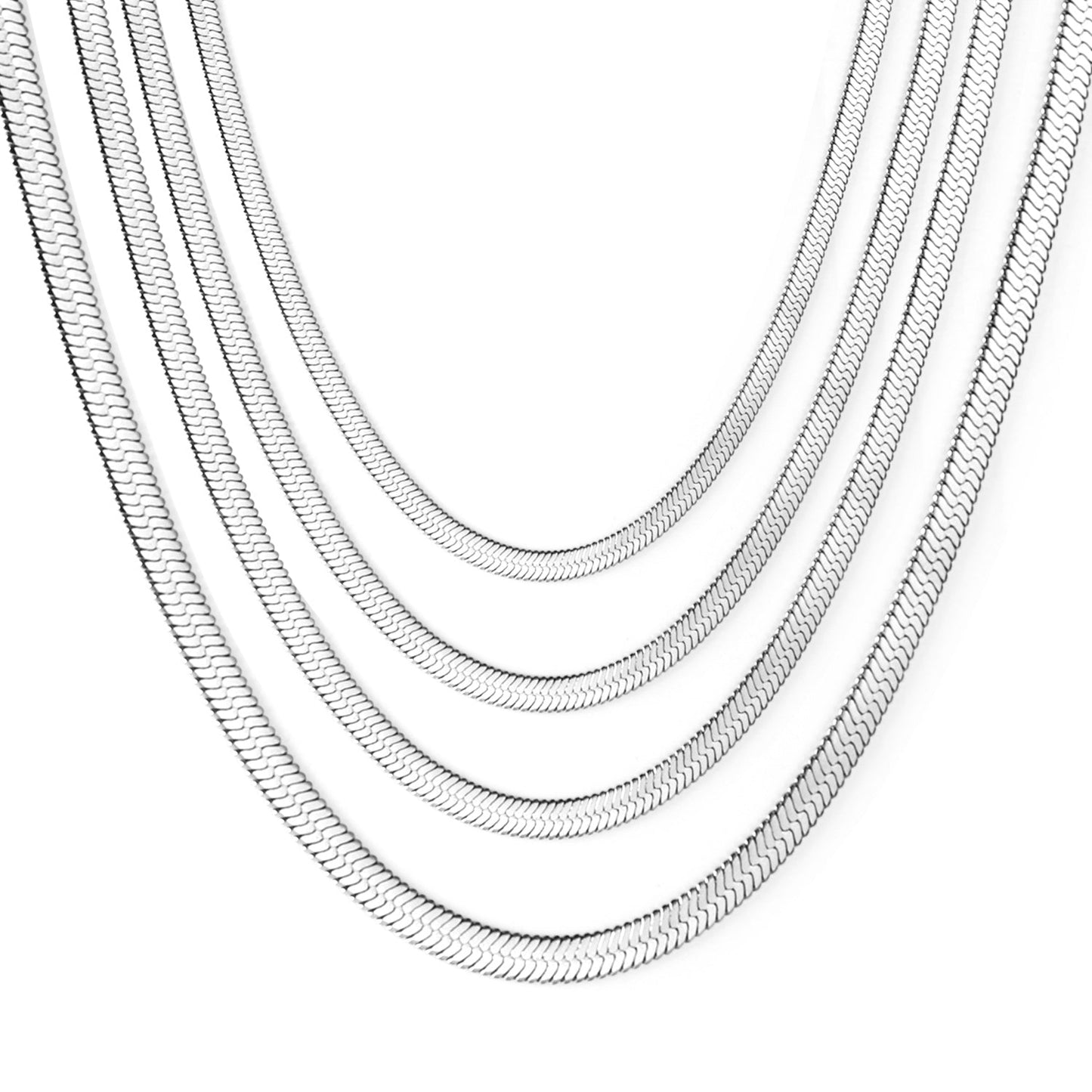 Popular 5MM*40+5CM Steel Color Blade Chain Long Necklace DIY Matching Chain asonjewelry