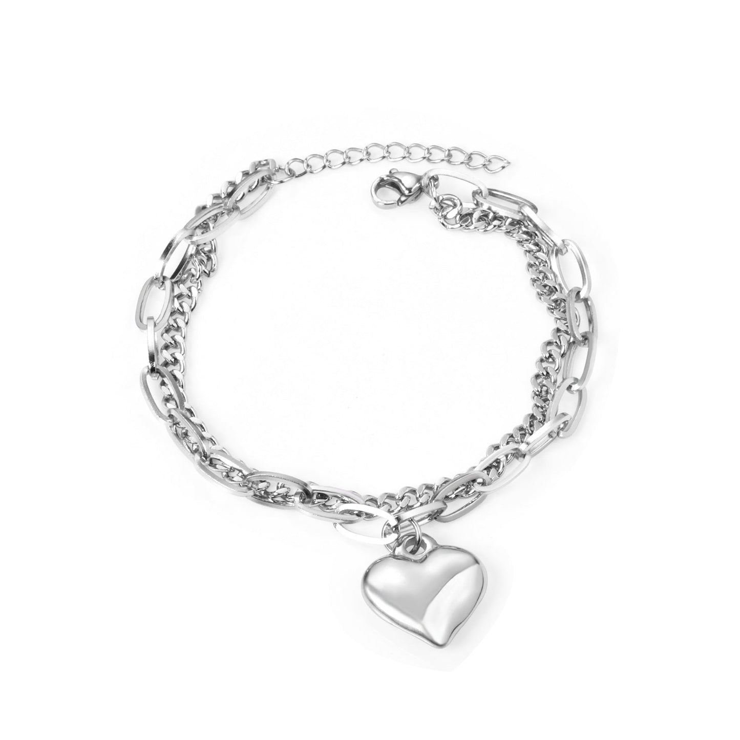 17.5*18.50mm with heart bracelet 18+3cm asonjewelry