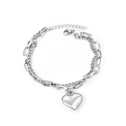 17.5*18.50mm with heart bracelet 18+3cm asonjewelry