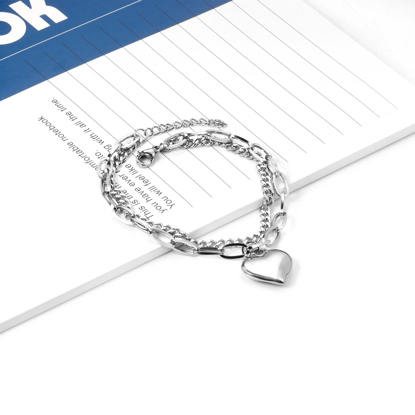 17.5*18.50mm with heart bracelet 18+3cm asonjewelry