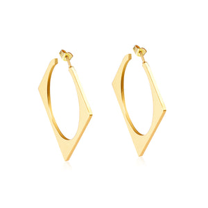 35mm Smooth & Brushed Square Earrings