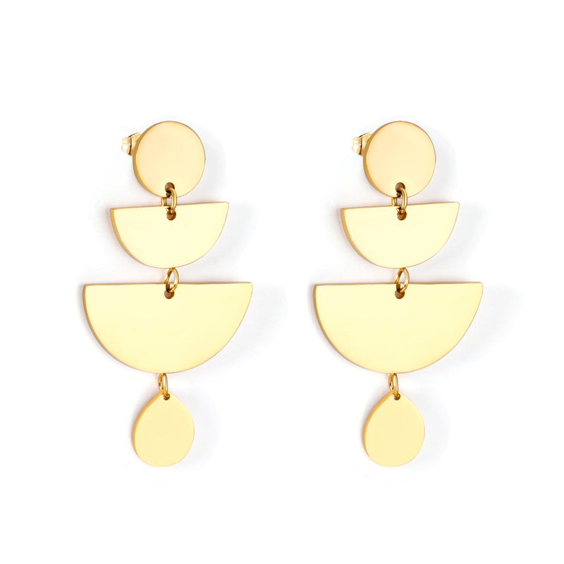 Round + Half Round + Oval Glossy Earrings Dangle
