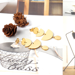 Round + Half Round + Oval Glossy Earrings Dangle