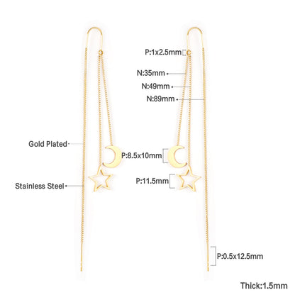 8.5x10mm Moon + 11.5mm Star Earrings asonjewelry