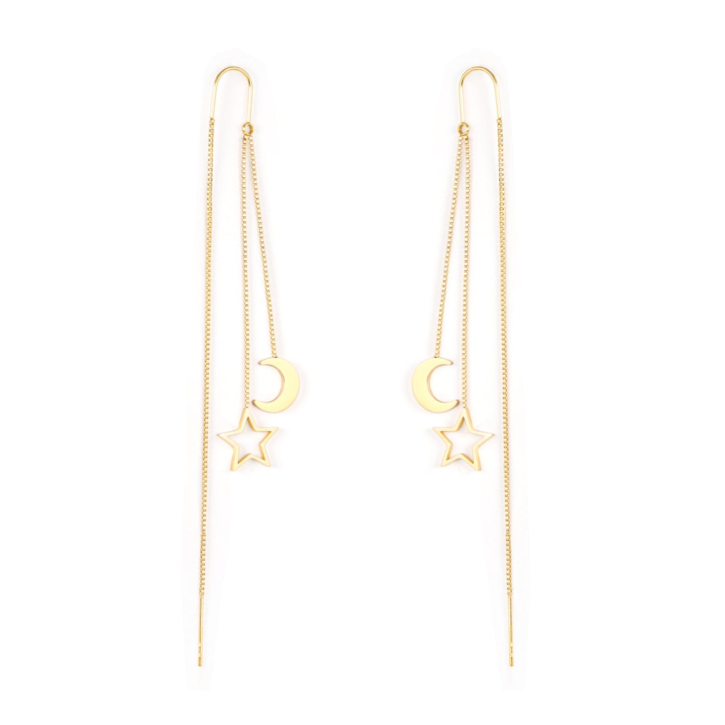8.5x10mm Moon + 11.5mm Star Earrings asonjewelry