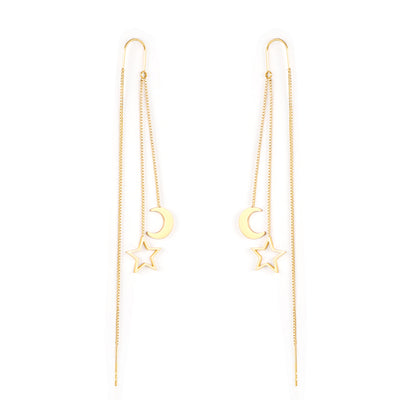 8.5x10mm Moon + 11.5mm Star Earrings