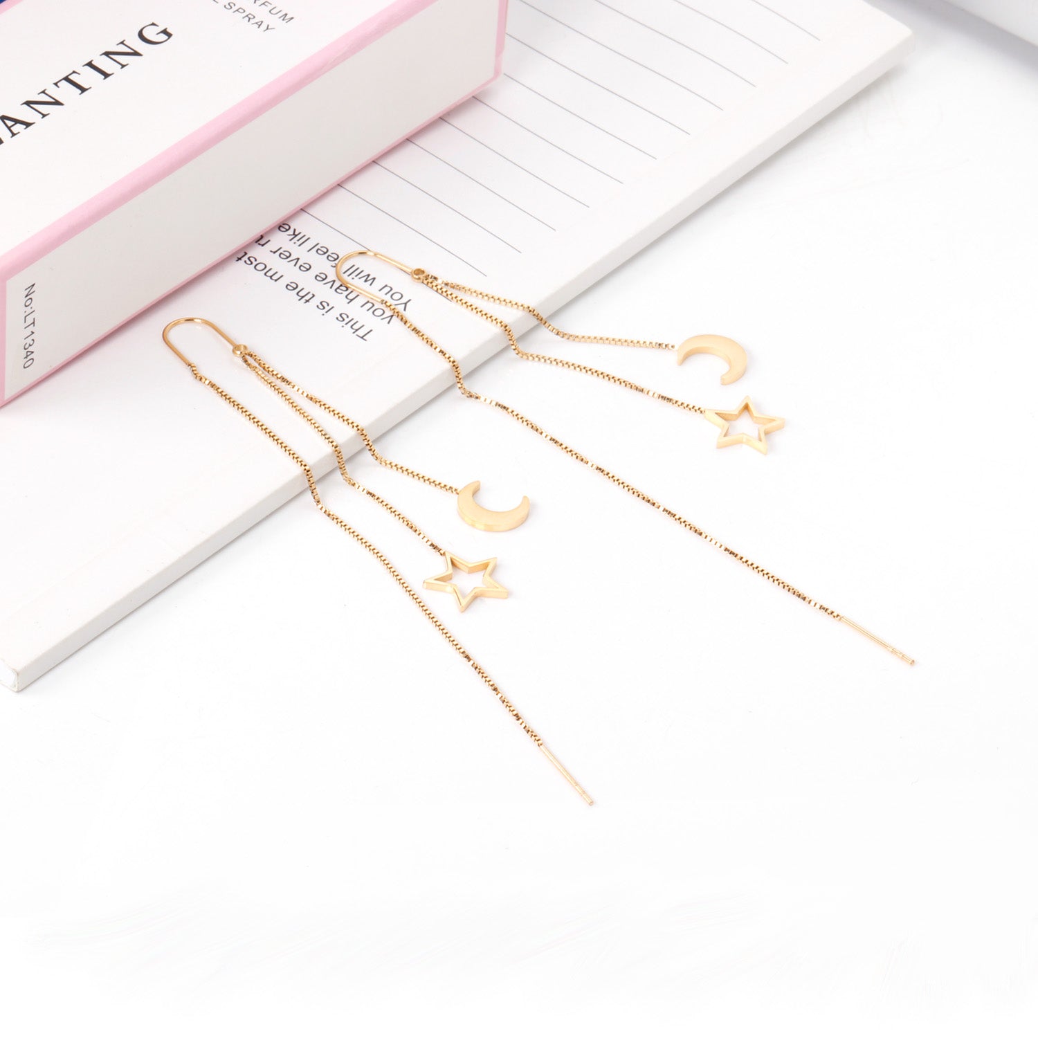 8.5x10mm Moon + 11.5mm Star Earrings asonjewelry