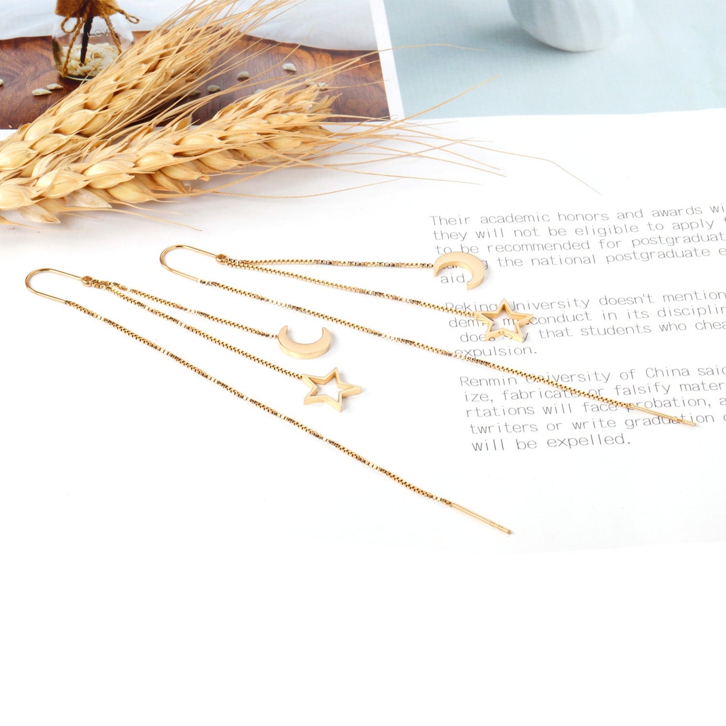 8.5x10mm Moon + 11.5mm Star Earrings asonjewelry