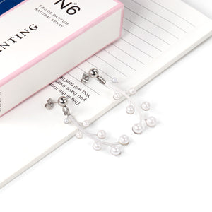 Steel beads + pearl earrings