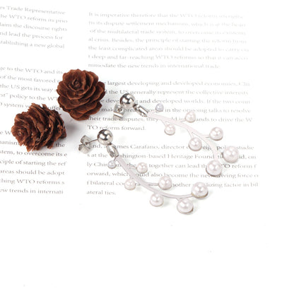 Steel beads + pearl earrings asonjewelry