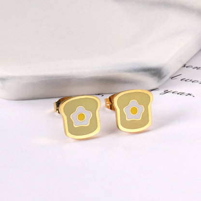 Light Green + White Ruffled Egg Cutout Stud Earrings asonjewelry
