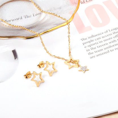 Star Glossy White Clay Dipping Set Steel/Gold asonjewelry