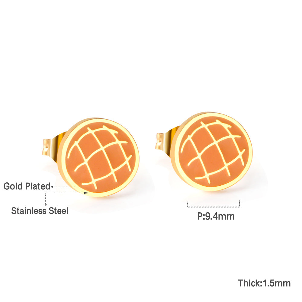 Orange Pineapple Bun Cut Earrings asonjewelry