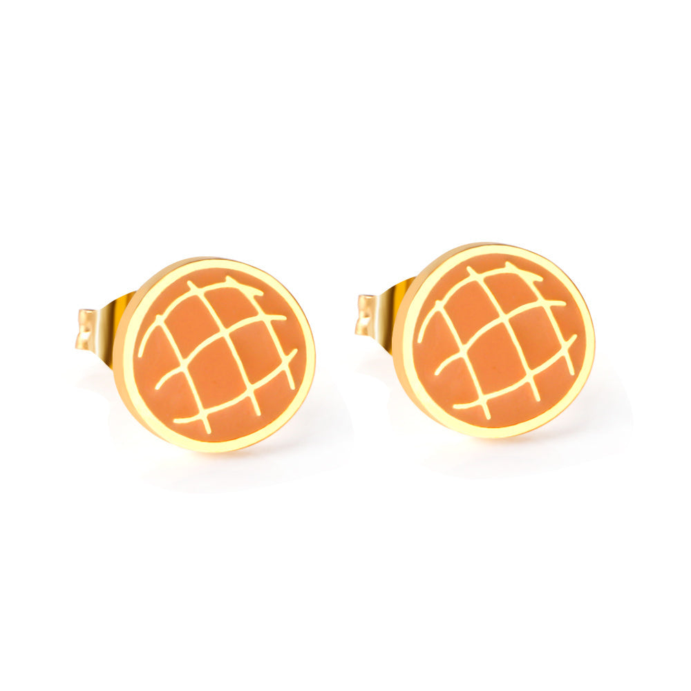 Orange Pineapple Bun Cut Earrings asonjewelry