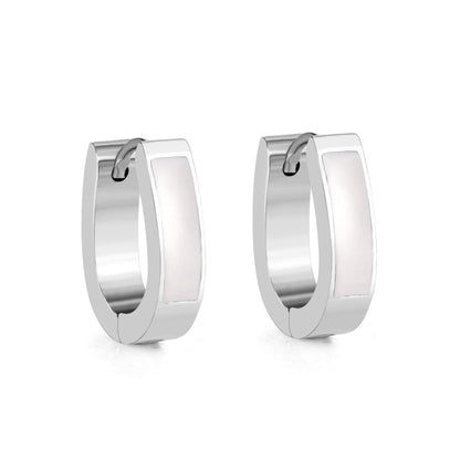 Oval Ear Clips with Black & White Drip Oil 13.5*15.5mm asonjewelry