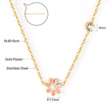 Black & Red & Pink & Purple Zouzou Pendant with Diamond Necklaces 45+5cm