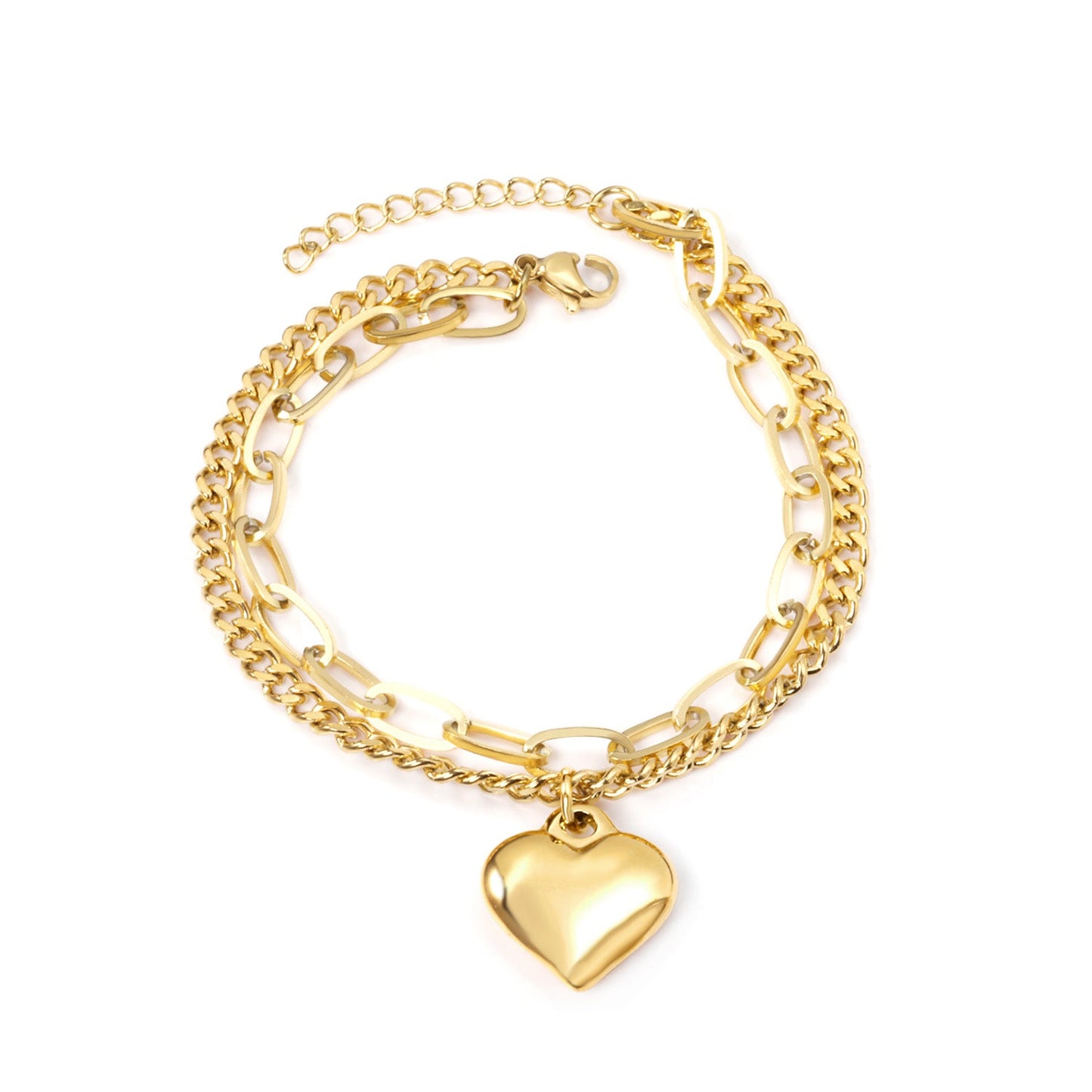 17.5*18.50mm with heart bracelet 18+3cm asonjewelry