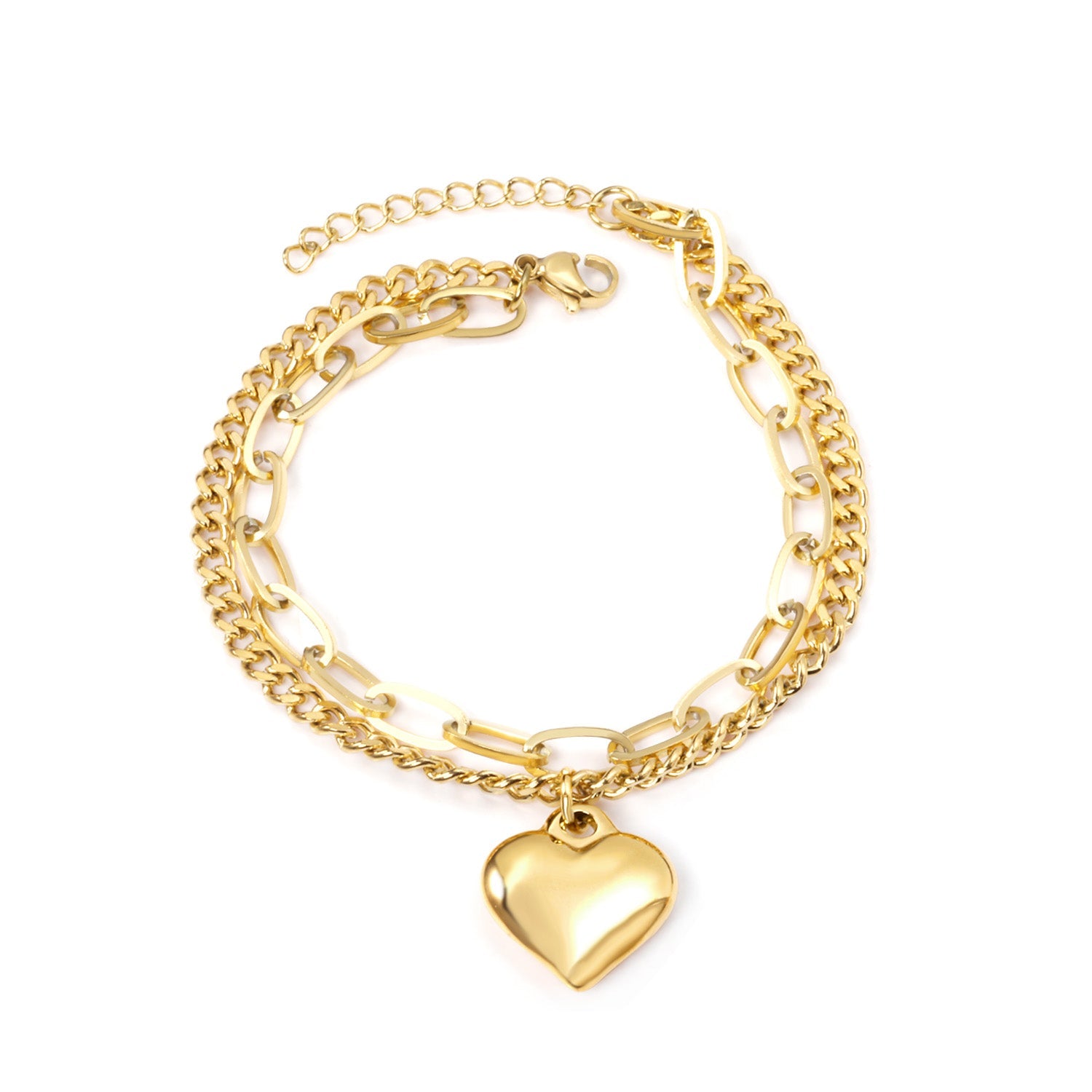 17.5*18.50mm with heart bracelet 18+3cm asonjewelry