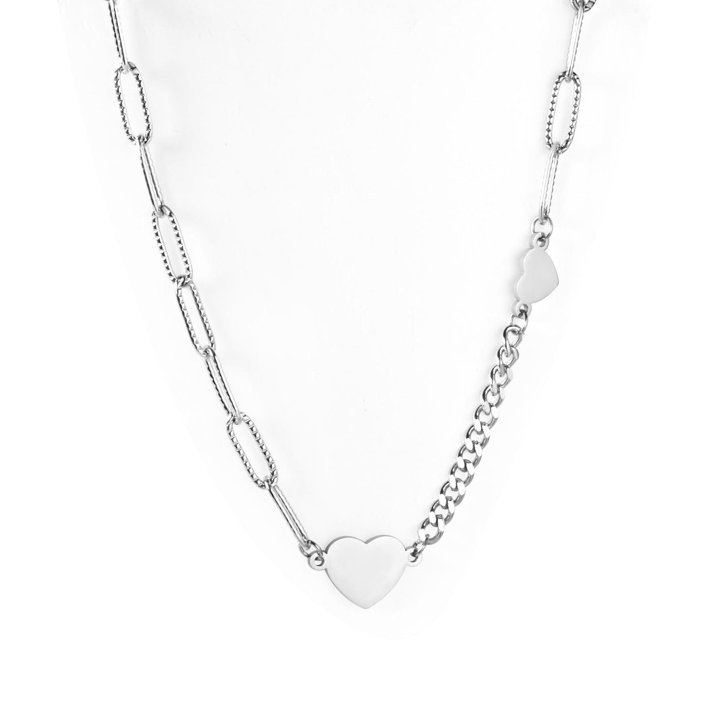 Size heart pendant necklace 40+5cm asonjewelry