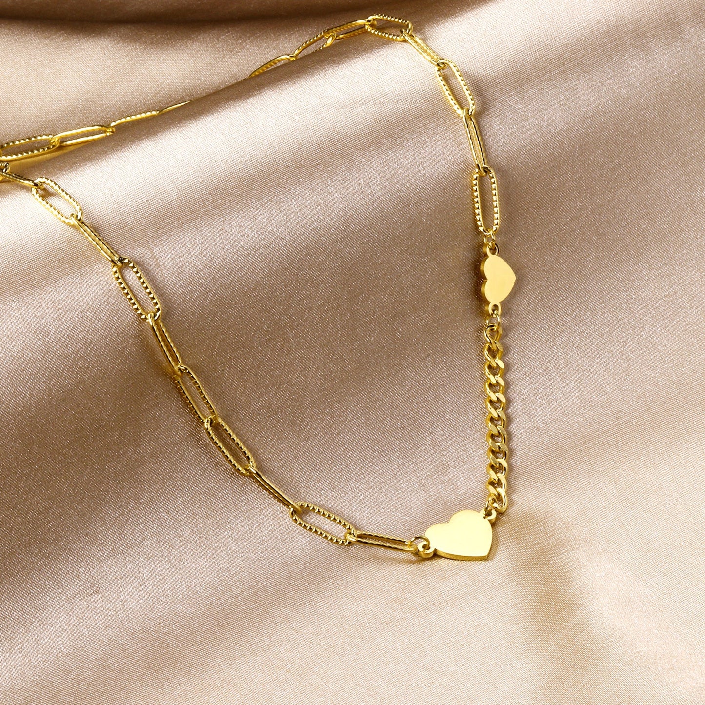 Size heart pendant necklace 40+5cm asonjewelry