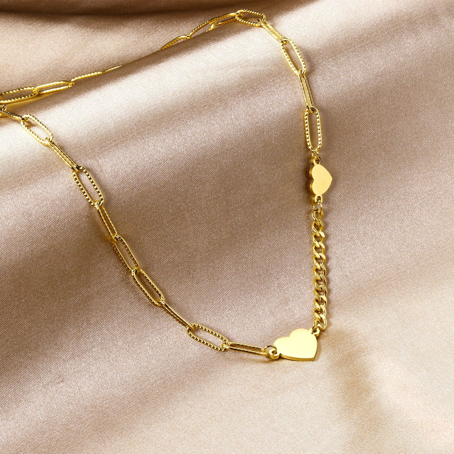 Size heart pendant necklace 40+5cm asonjewelry