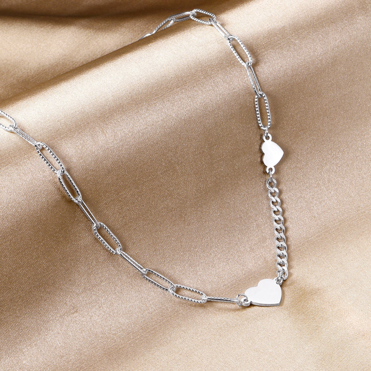 Size heart pendant necklace 40+5cm asonjewelry