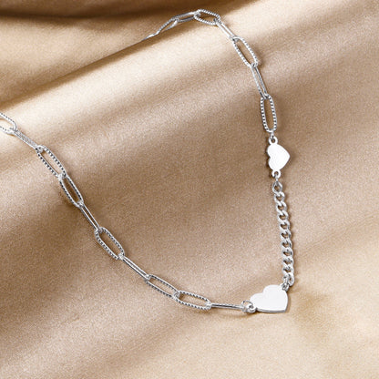 Size heart pendant necklace 40+5cm asonjewelry