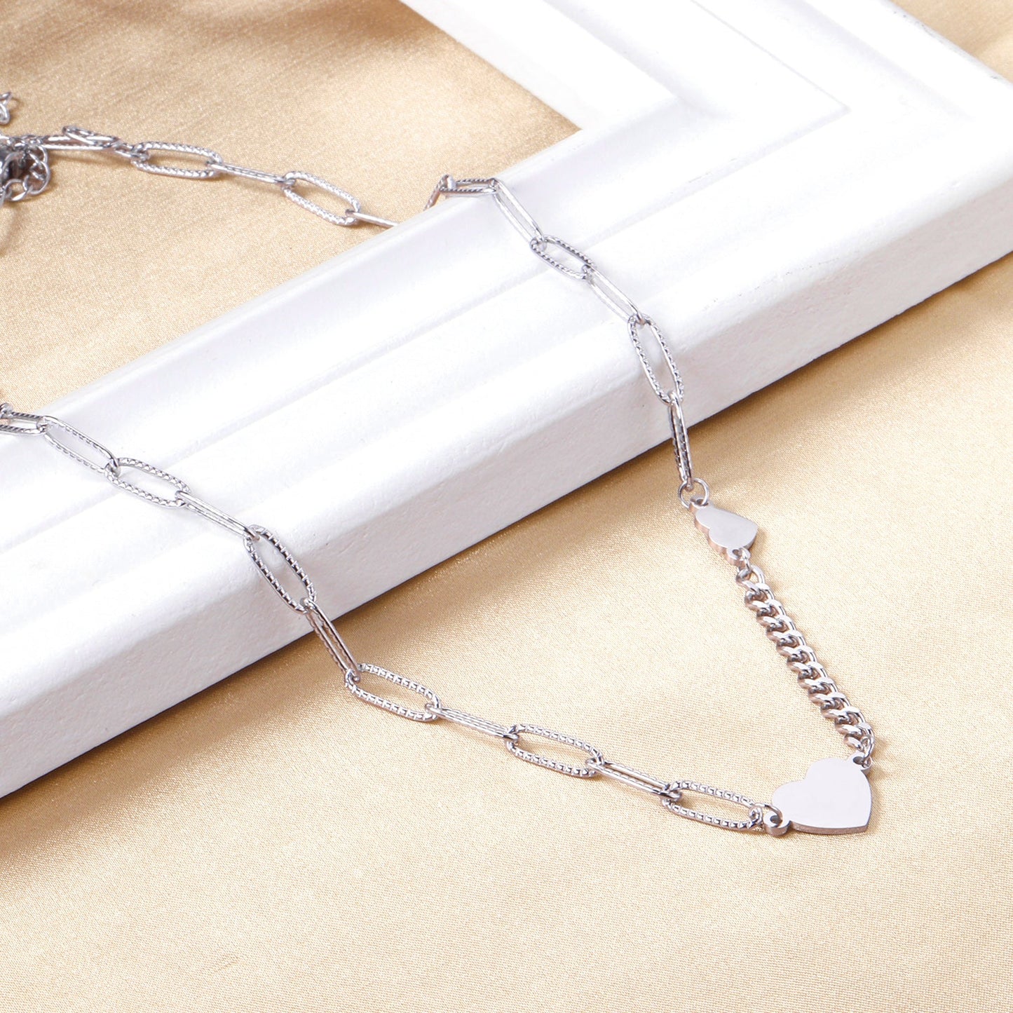 Size heart pendant necklace 40+5cm asonjewelry