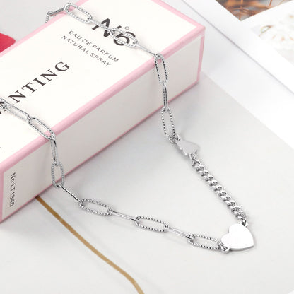 Size heart pendant necklace 40+5cm asonjewelry