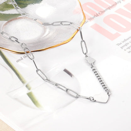 Size heart pendant necklace 40+5cm asonjewelry