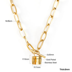 11*15mm Lock Pendant Necklace