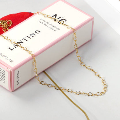 5*3mm Heart Circle Necklace 40+5cm asonjewelry