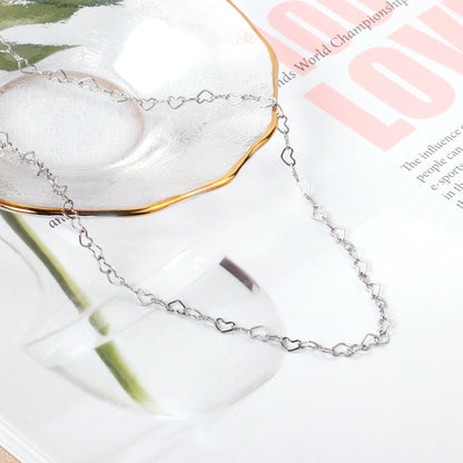 5*3mm Heart Circle Necklace 40+5cm asonjewelry