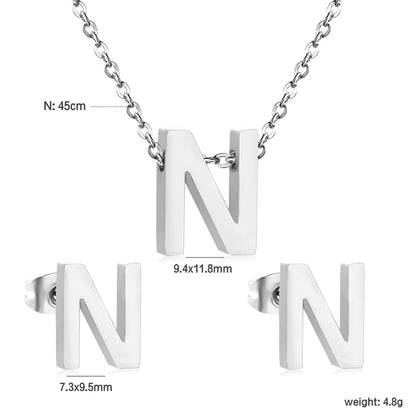 Steel/Gold Cut Letters Set without Diamonds A-Z asonjewelry
