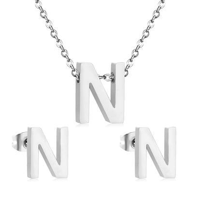 Steel/Gold Cut Letters Set without Diamonds A-Z asonjewelry