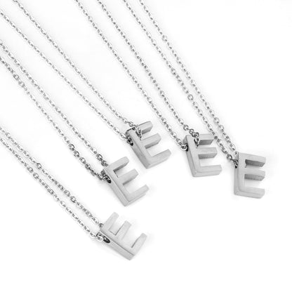 ASON Delicate Classic Style Initial 26 Letters Alphabet Chain Pendant Necklace Stainless Steel Color Jewelry Chokers asonjewelry