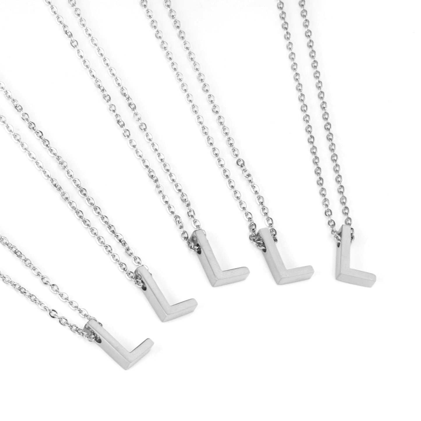 ASON Delicate Classic Style Initial 26 Letters Alphabet Chain Pendant Necklace Stainless Steel Color Jewelry Chokers asonjewelry