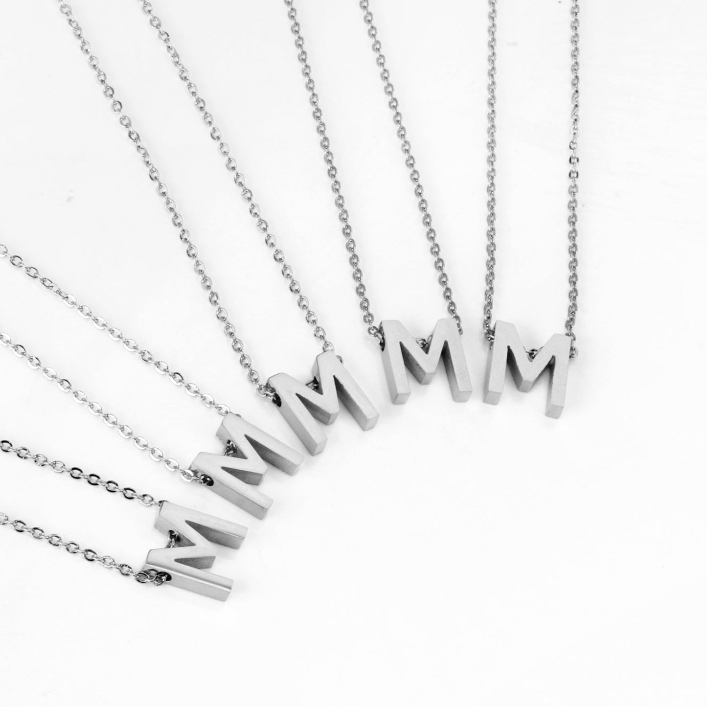 ASON Delicate Classic Style Initial 26 Letters Alphabet Chain Pendant Necklace Stainless Steel Color Jewelry Chokers asonjewelry