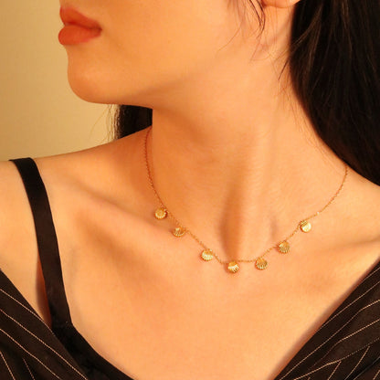 4 Different necklaces shell + cherry + crown + red dragonfly asonjewelry