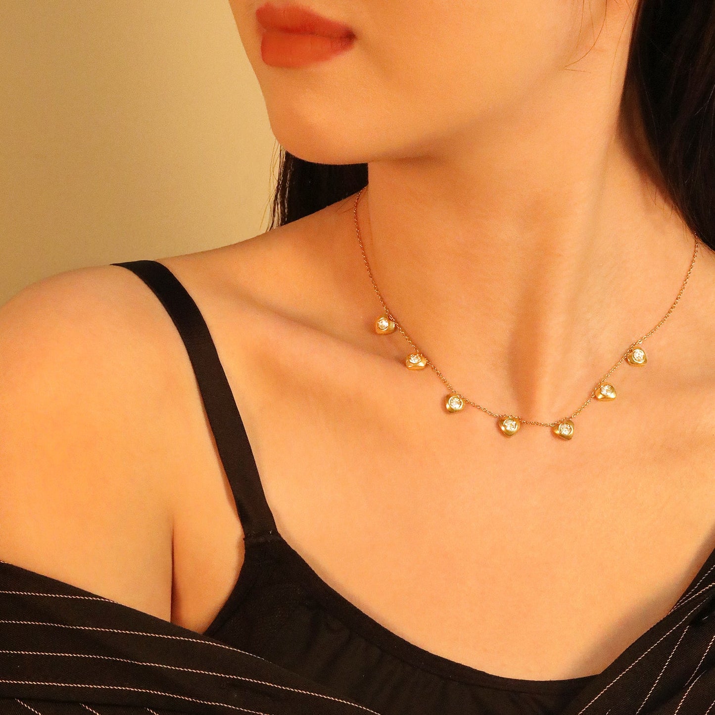 4 CZ necklaces in different colors asonjewelry