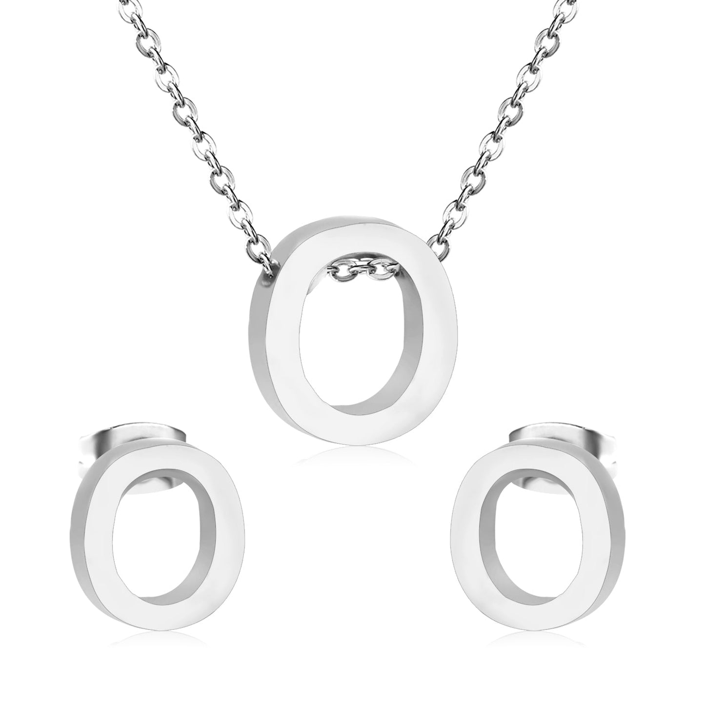 Steel/Gold Cut Letters Set without Diamonds A-Z asonjewelry