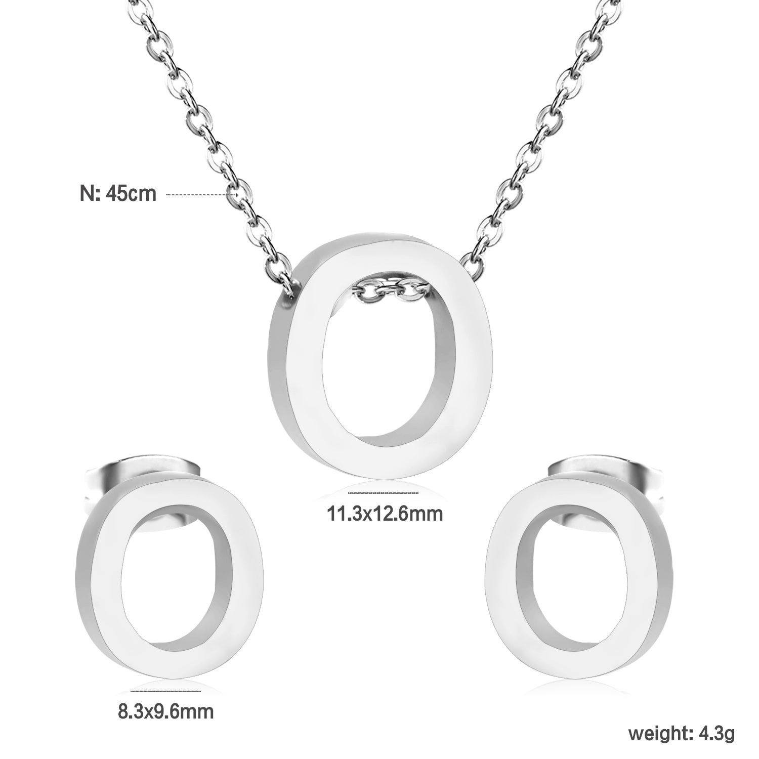 Steel/Gold Cut Letters Set without Diamonds A-Z asonjewelry