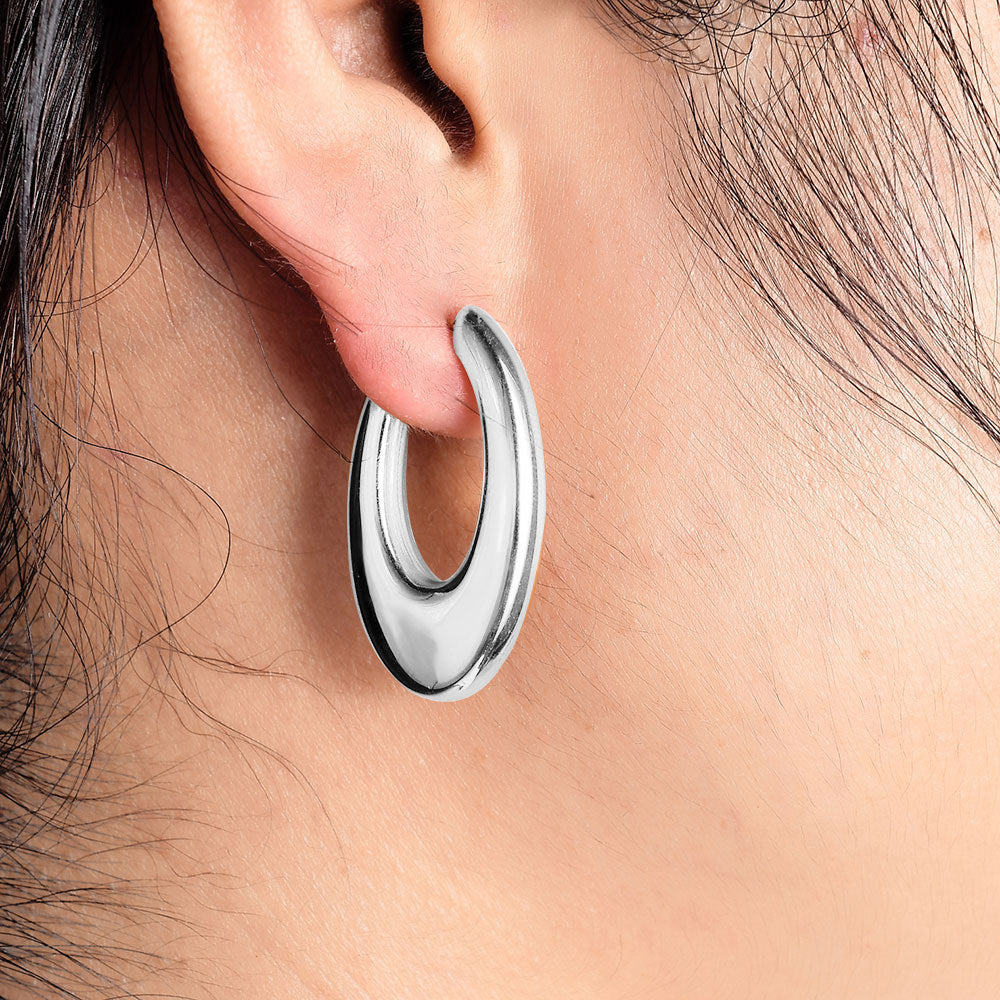 Oval Earrings U Geometric 18K Gold Earrings asonjewelry