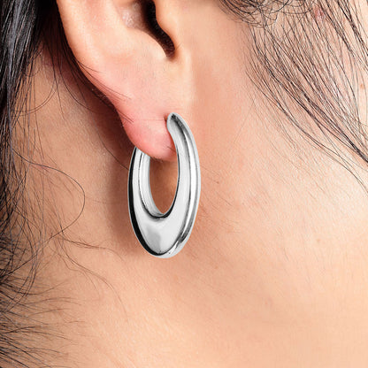 Oval Earrings U Geometric 18K Gold Earrings asonjewelry