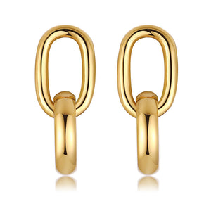 Stainless Steel Geometric Earrings Gold Color Cool Earrings
