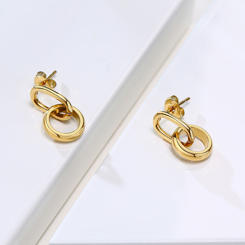 Stainless Steel Geometric Earrings Gold Color Cool Earrings asonjewelry