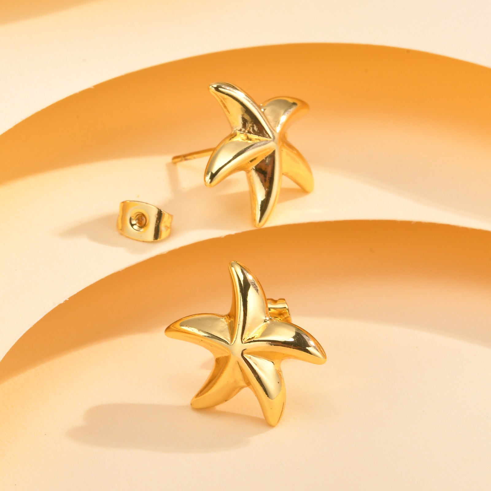 Stainless steel starfish earrings 18K gold color fashion personality earrings asonjewelry