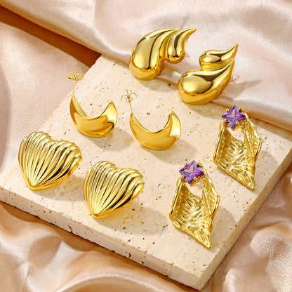 Simple Style Hollow C-shaped Earrings asonjewelry