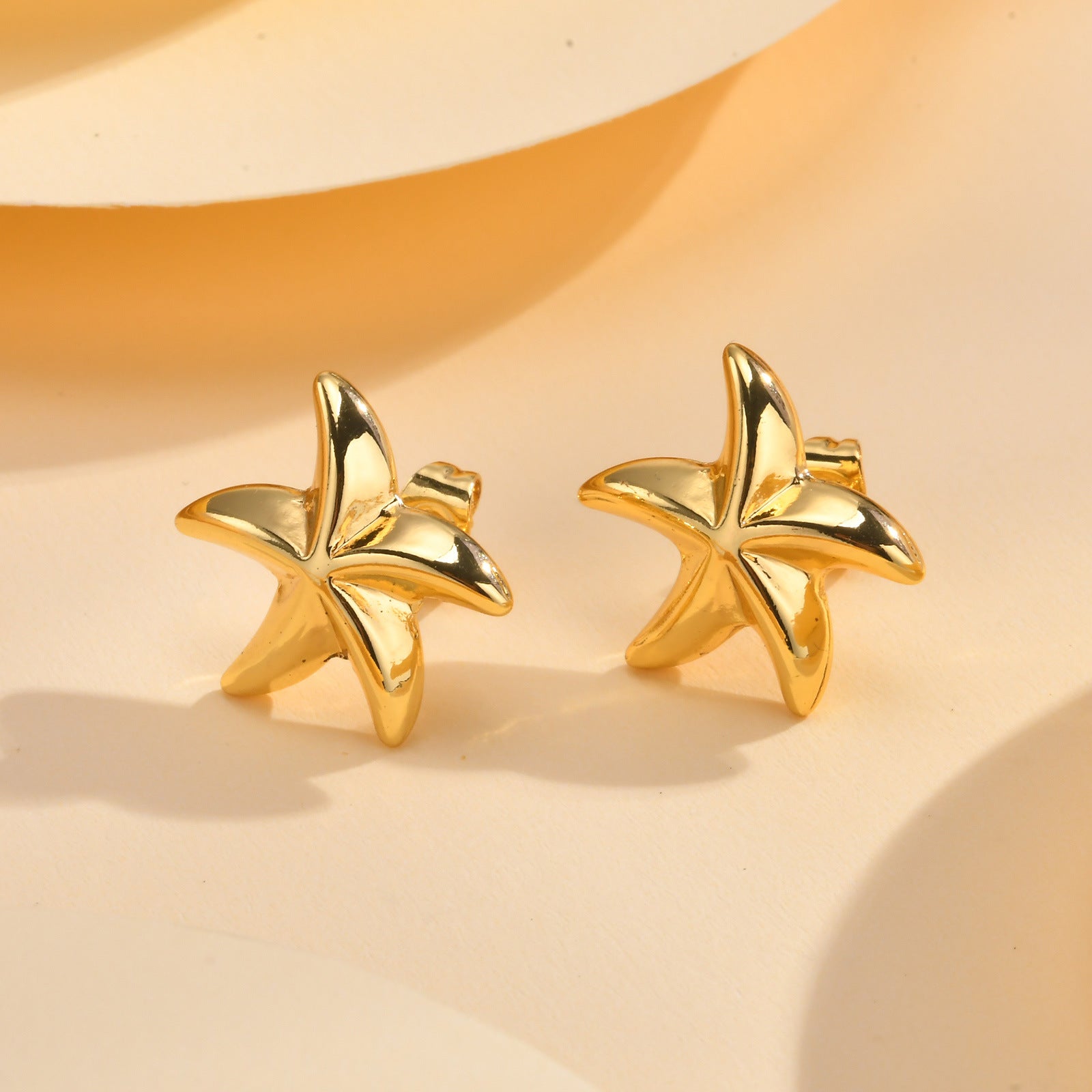 Stainless steel starfish earrings 18K gold color fashion personality earrings asonjewelry