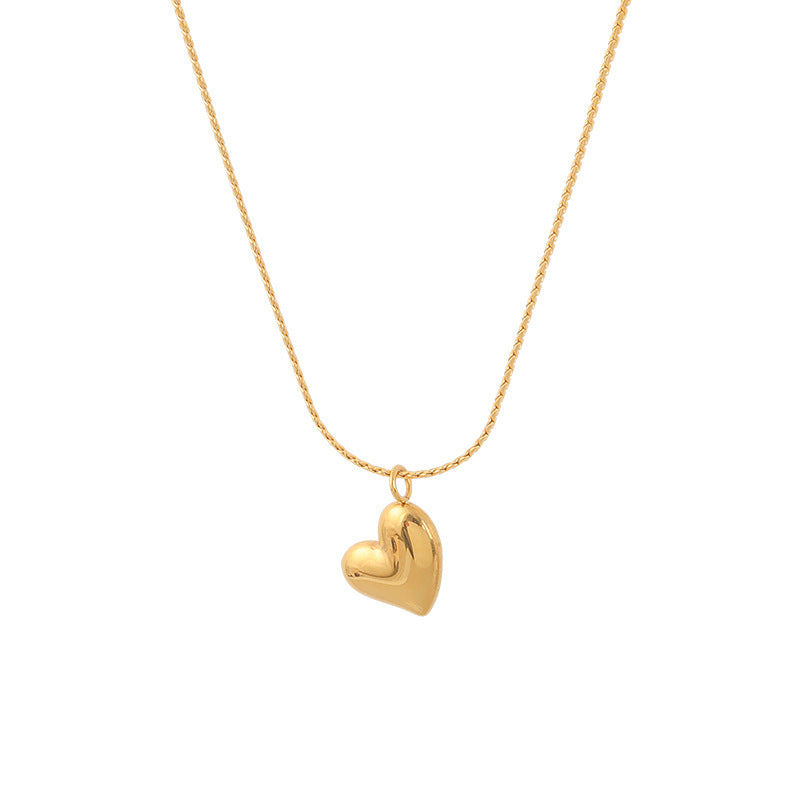 Golden heart necklace female temperament collarbone chain niche simple hundred matching necklace asonjewelry